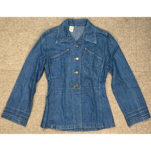 Rumble‎ Seats Rare Vtg Women's Button Up Long Sleeve Soft Denim Jacket Size M